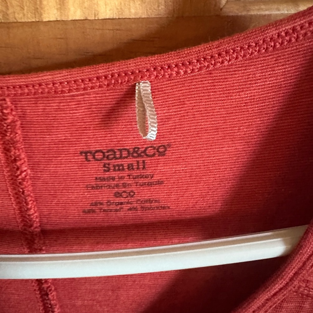 Toad&Co Easy Scoop Mini organic cotton Dress in Brick Red Size Small - Picture 3 of 7